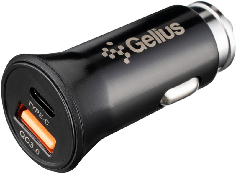 

Автомобильное зарядное устройство Gelius Pro Twix GP-CC006 USB+Type-C QC/PD18W + Cable Iphone Lightning Black