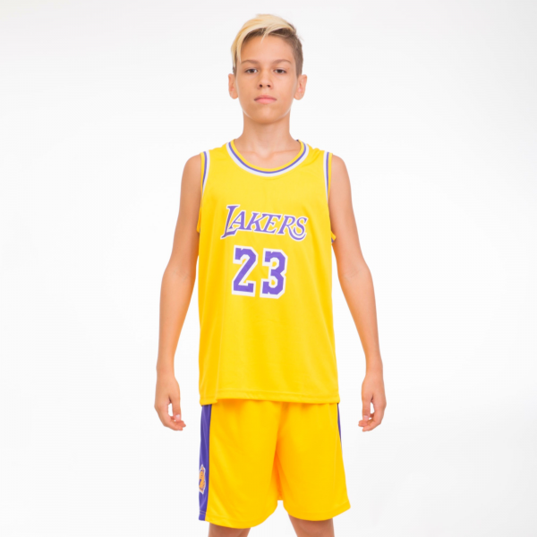 

Форма баскетбольная подростковая NB-Sport NBA LAKERS 23 BA-0563 S (6-8 лет) Желто-фиолетовая (IN06276)