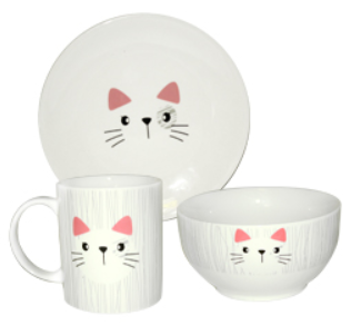 

Набор для завтрака SNT 3пр. Ми-ми-ми (тарелка - 20см, чашка - 360мл, пиала- 500 мл) 1591-06-2