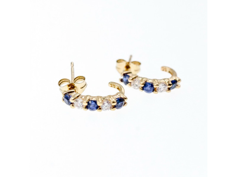 

Золотые серьги с сапфиром и бериллом Натуральный Sky Jewelry 003365