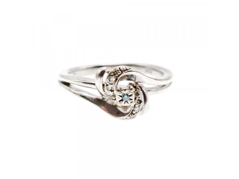 

Серебряное кольцо с голубым и белым топазом Натуральный Sky Jewelry 003356