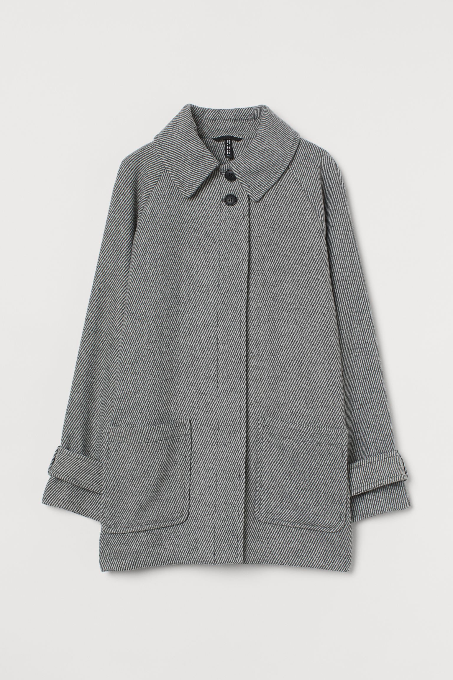 

Пальто H&M L серо белый полоска 6109020692