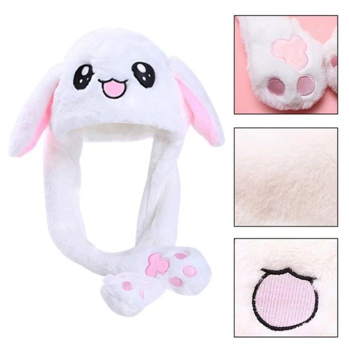 

Светящаяся шапка Pikachu toys soft toys with led с двигающими ушками Белая