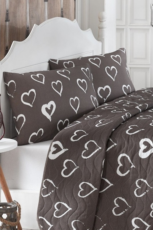 

Покрывало стеганное с наволочками 200*220 Eponj Home Amaour кофейное