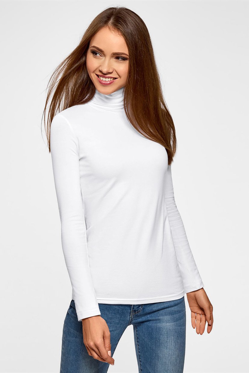 

Женский белый гольф Oodji  15E02001B/46147/1000N, Женский белый гольф Oodji XS 15E02001B/46147/1000N