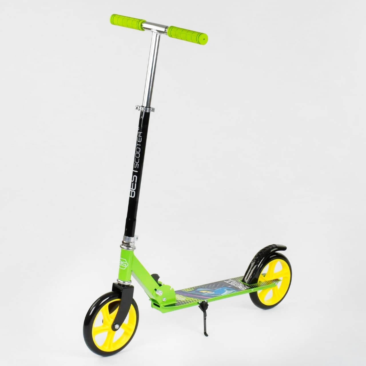 

Детский самокат двухколесный Best Scooter ножной тормоз салатовый цвет