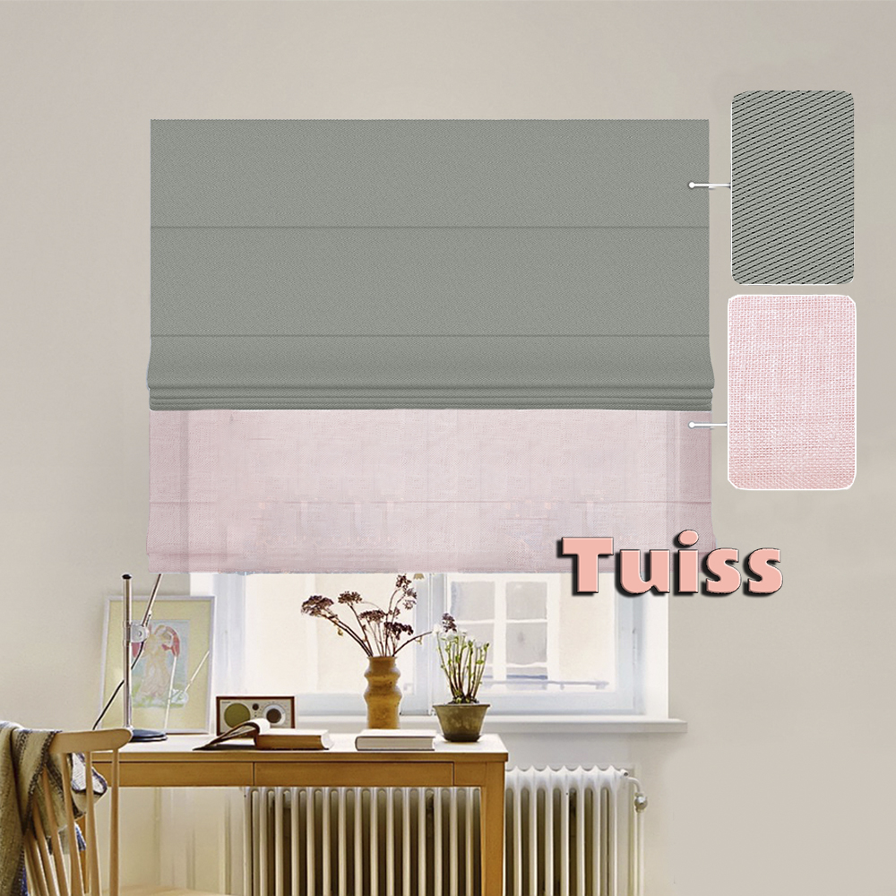 

Двойная римская штора День-Ночь ТВИН Classic InHt Блэкаут Perfect 07 Оливковый + Тюль Натурель Розовый 50х170 см