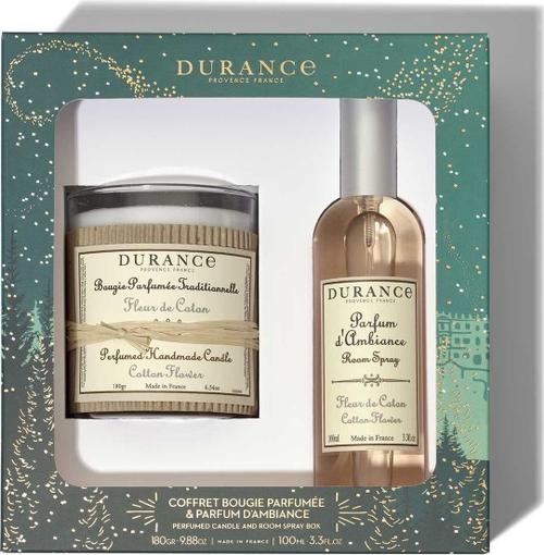

Ароматический набор Durance Noel Coffret Bougie Натуральная свеча ручной работы 180 г + Духи для дома 100 мл Цветы хлопка