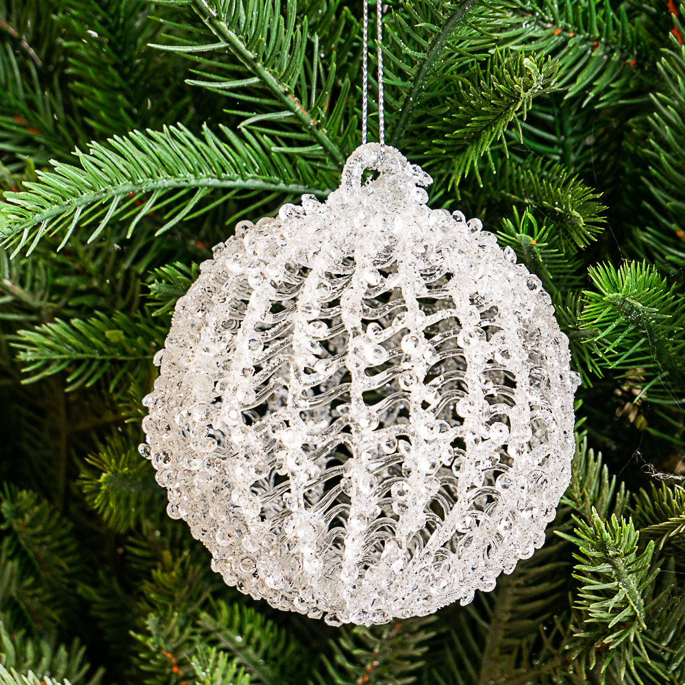 

Набор елочных игрушек 6 шт "Хрустальный шар" 8 см 072NB