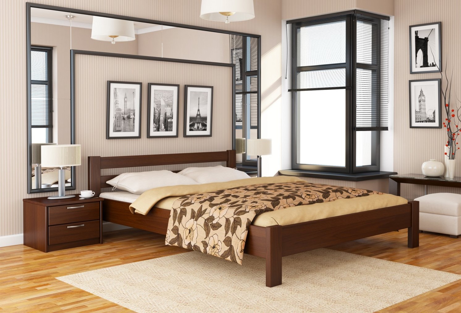 

Деревянная кровать Эстелла Рената из массива бука 190х80 Каштан