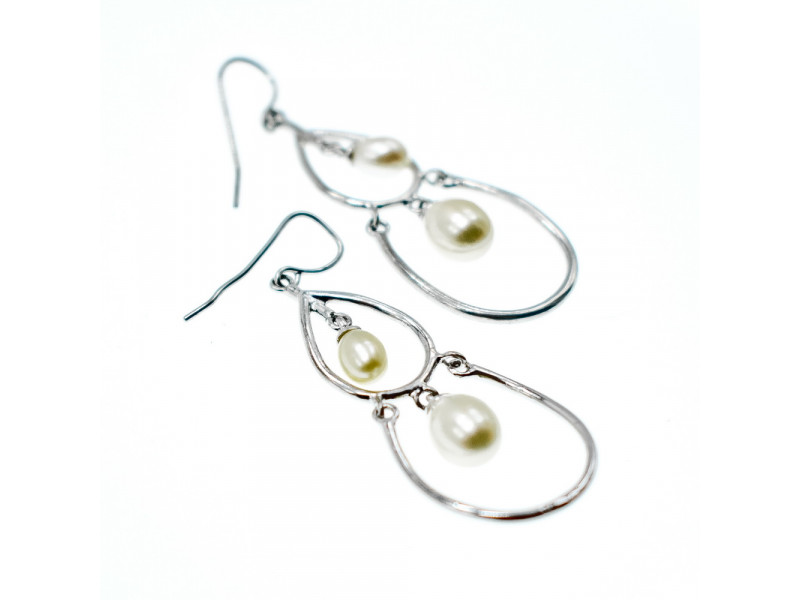 

Роскошные серебряные серьги с Жемчугом Sky Jewelry 000866