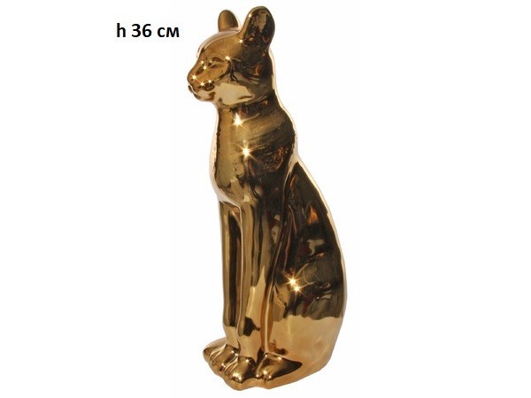 

Фигурка декоративная керамическая Shishi "Сидячий кот" h 36 см золотистая