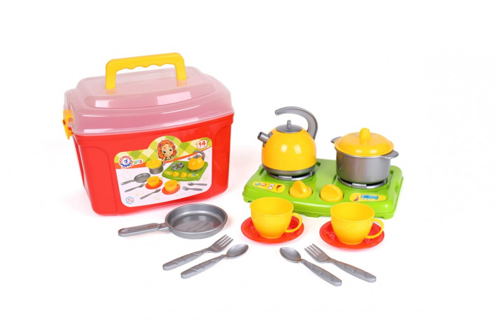 

Игровой набор посудки в чемоданчике, 14 элементов 5934TXK