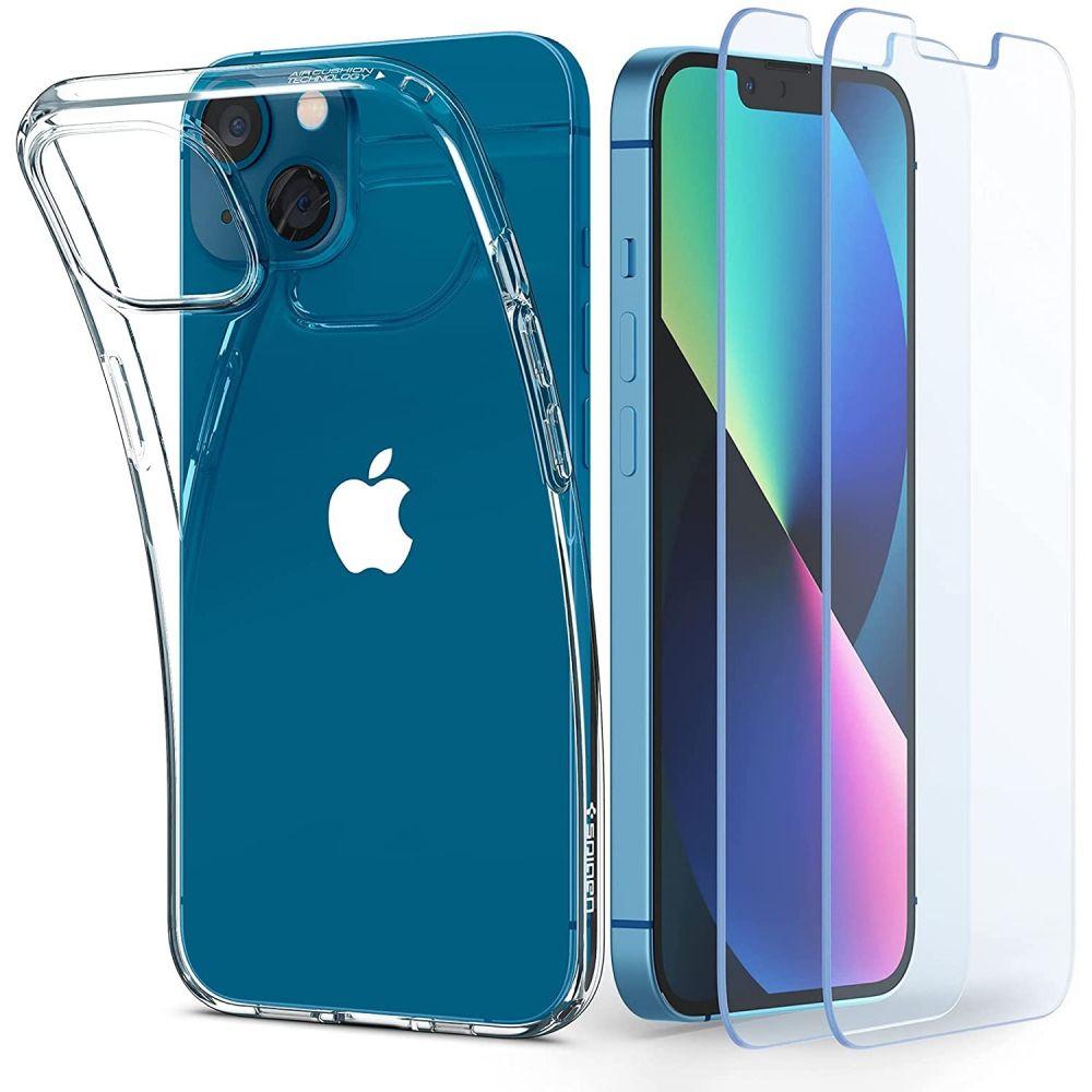 

Чехол (+защ.стёкла) Spigen Crystal Pack для iPhone 13 Mini Crystal Clear