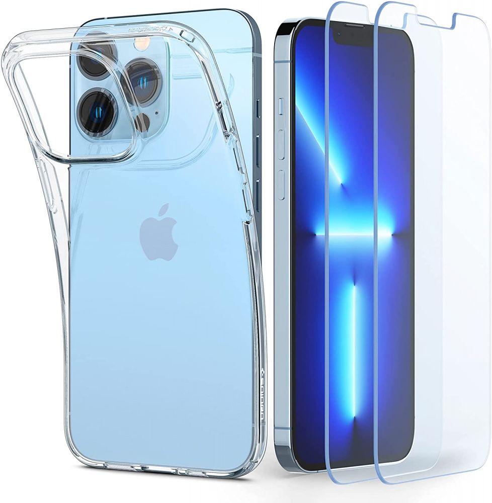 

Чехол (+защ.стёкла) Spigen Crystal Pack для iPhone 13 Pro Crystal Clear