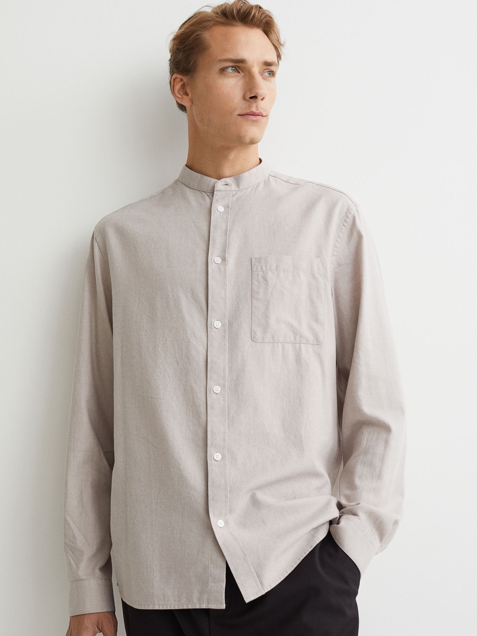 

Рубашка H&M 6374111bar  Темно-бежевая, Рубашка H&M 6374111bar S Темно-бежевая