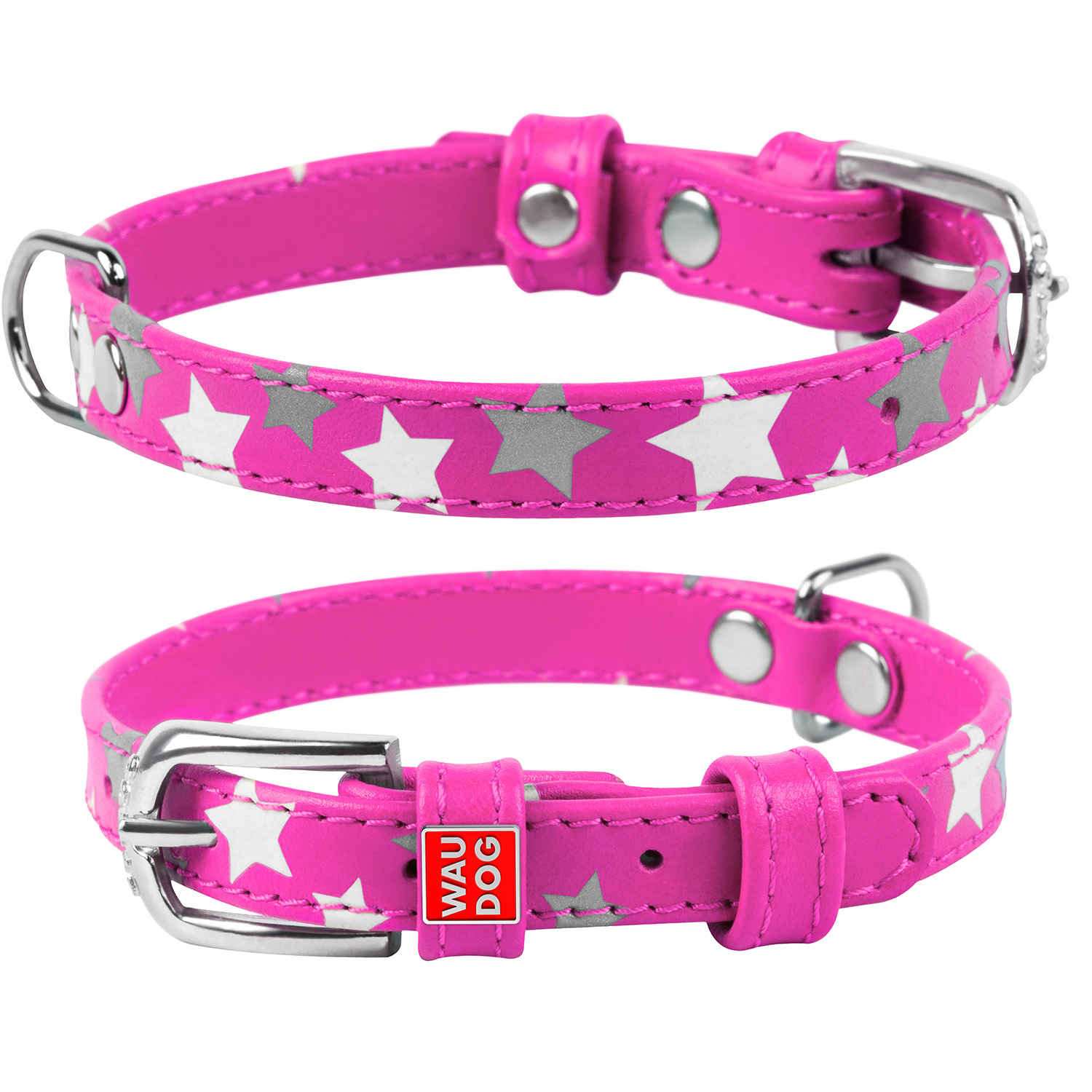 

Ошейник WAUDOG Glamour с узором "Звездочка" 27-36 см 15 мм Розовый (35857)