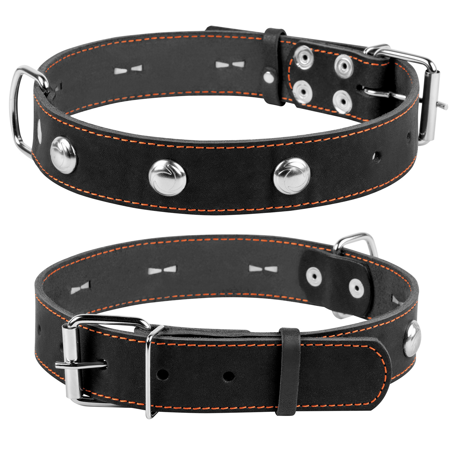

Ошейник одинарный Collar с украшением 47-62 см 35 мм Черный (02711)