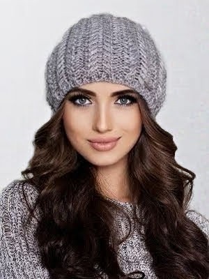 

Шапка женская вязаная объемная Braxton Эдем 4421 светло-серая 56-59