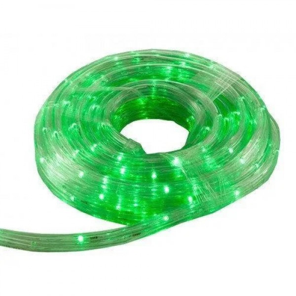

Светодиодная LED уличная новогодняя гирлянда XMAS ROPE JiaMei прозрачный шланг 10 м Зеленая