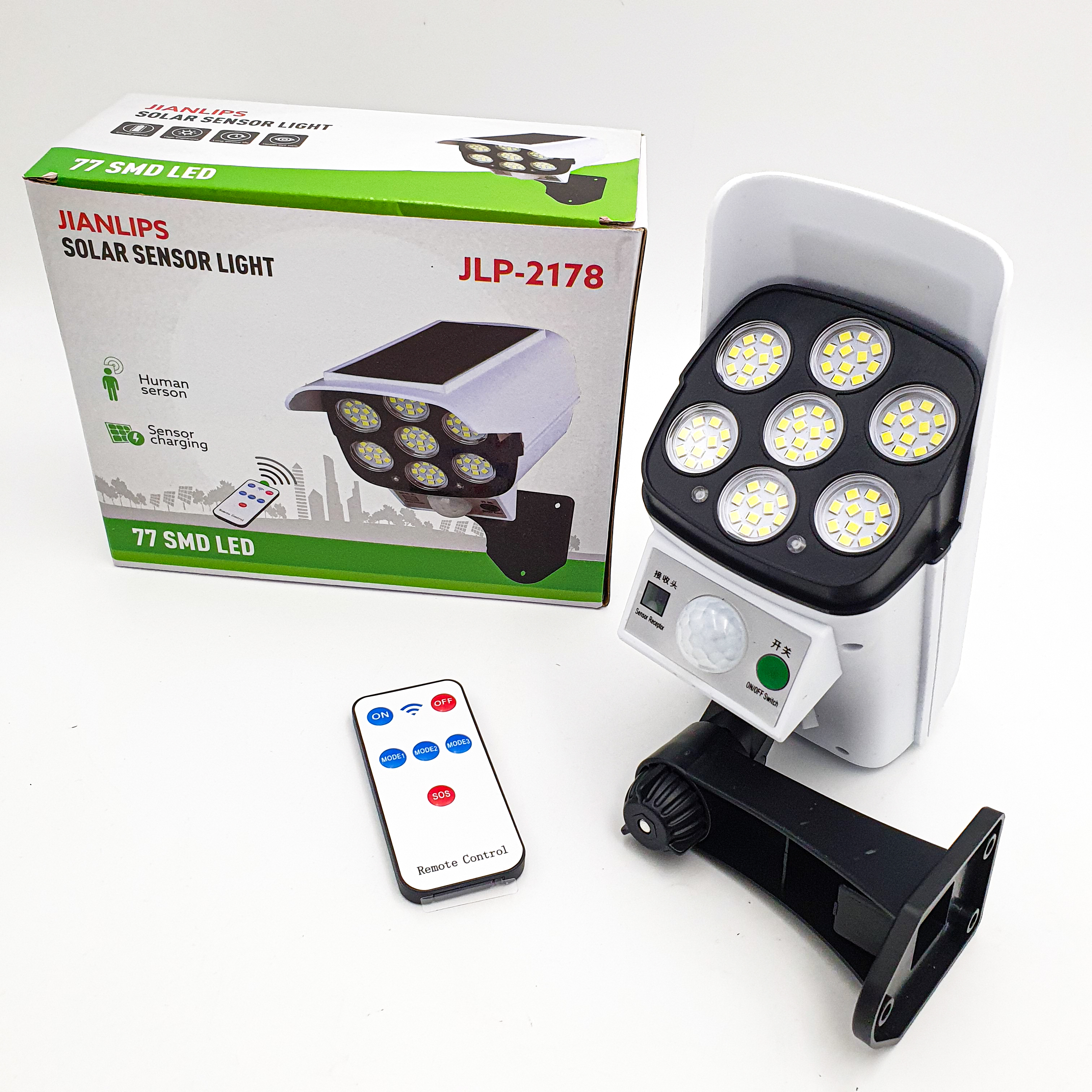 

Фонарь уличный аккумуляторный LED Solar Sensor Light LP-2178 муляж камеры с пультом на солнечной батарее 2200mA (710608)