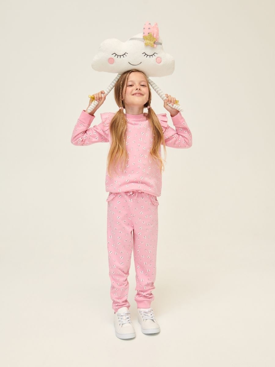 

Комплект Цветок Fox & bunny 116см 5-6 года розовый с принтом