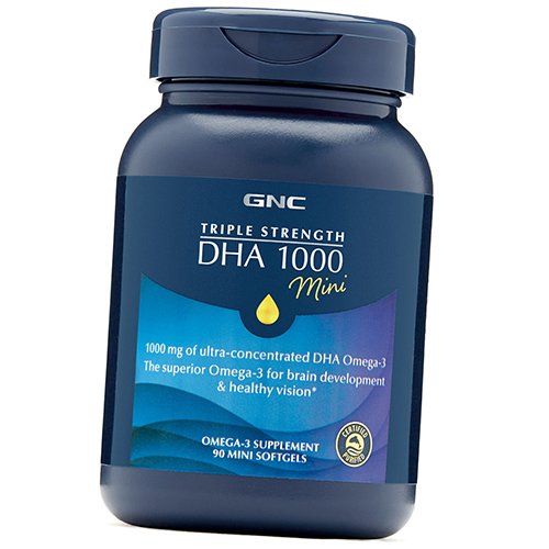 

Омега 3, Докозагексаеновая Кислота, Triple Strength DHA 1000 Mini, GNC 90гелкапс (67120010)