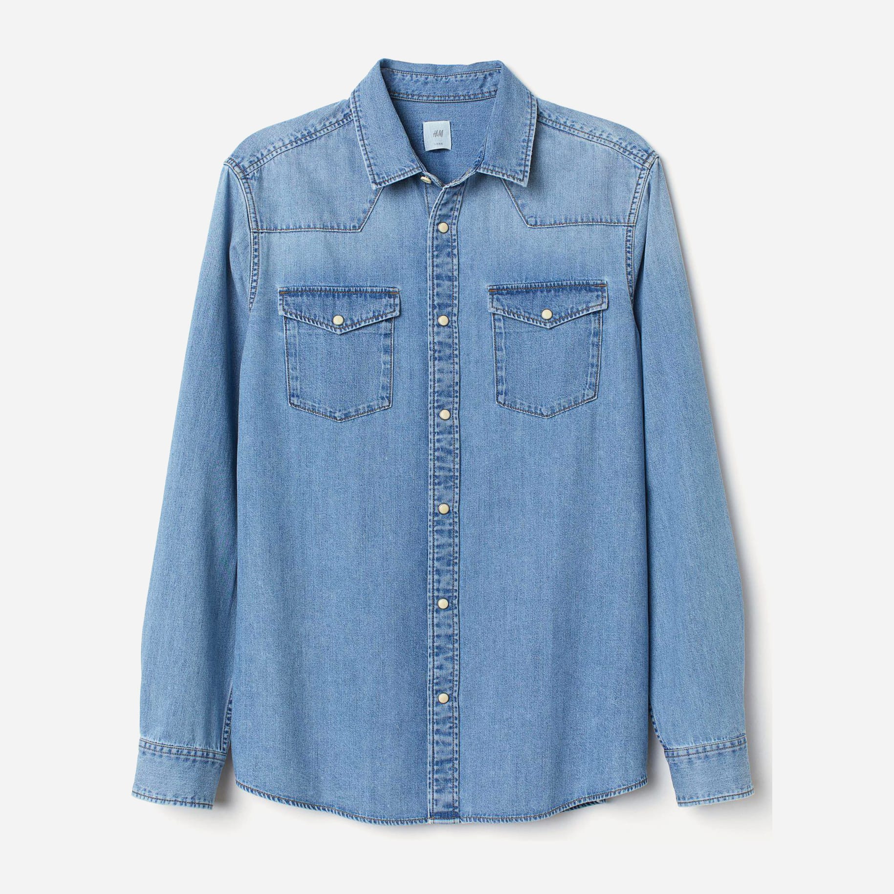 

Джинсовая рубашка H&M L.O.G.G. XAZ147764MVGX M Светло-синяя
