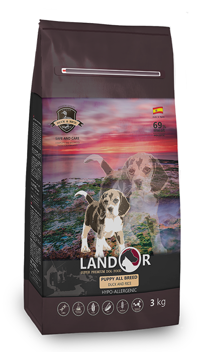 

Сухой корм Landor Puppy для щенков всех пород утка 3 кг