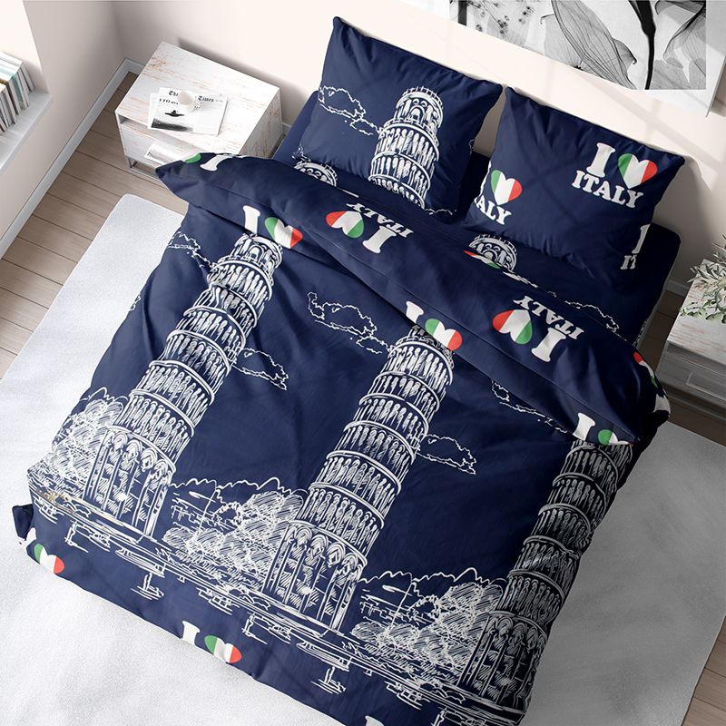 

Комплект постельного белья семейный из бязи Time Textile Italy Синий TT174058-s 50х70