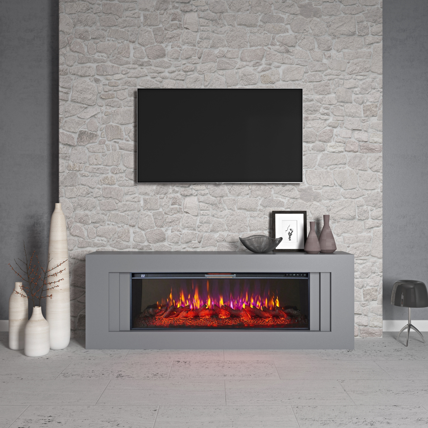 

Электрокамин с порталом ArtiFlame LINE AF50 СЕРЫЙ ГРАФИТ (со звуком)
