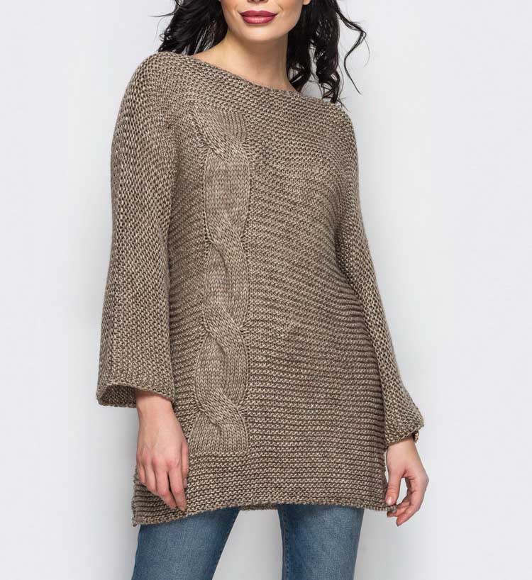 

Fashions • Свитер туника Хулиганка Fashions 44-54 капучино (№304-аш)