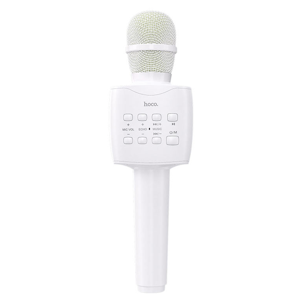 

Микрофон караоке беспроводной, портативная акустика Hoco BK5 Cantando, White