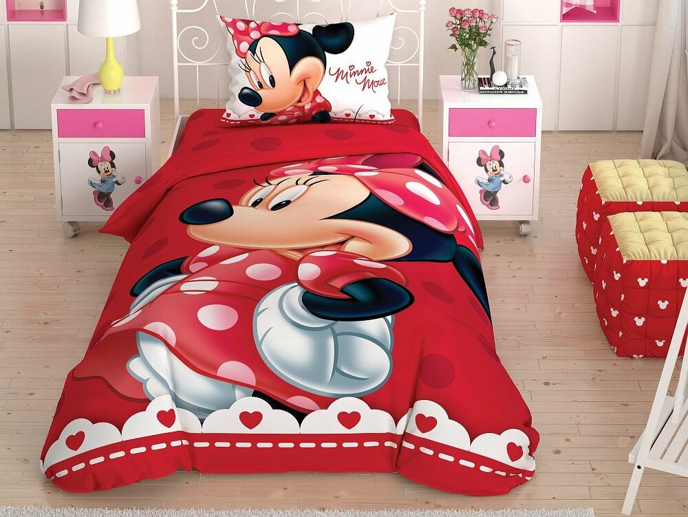 

Детский и подростковый комплект TAC Minnie Lovely Glitter Ранфорс / простынь на резинке 160 x 220 см