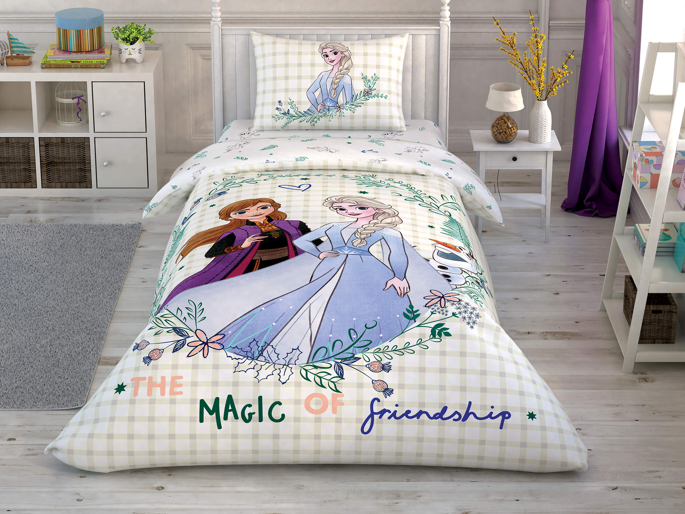 

Детский и подростковый комплект TAC Disney Frozen 2 Friendship Ранфорс / простынь на резинке 160 x 220 см