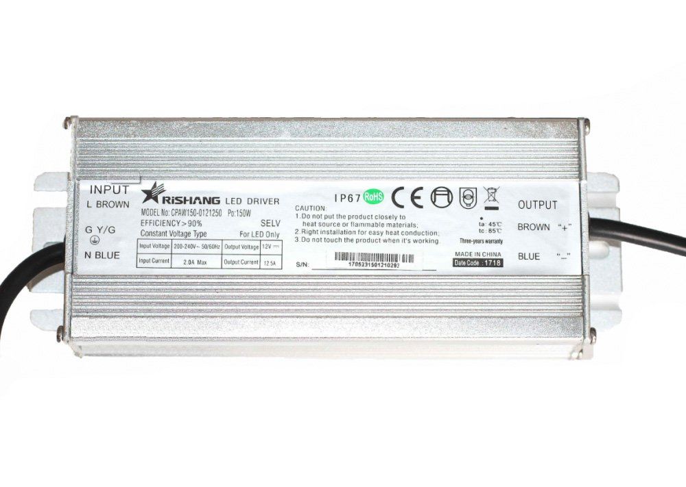 

Блок питания RISHANG 150W DC12V IP67 (CPA-150-12)