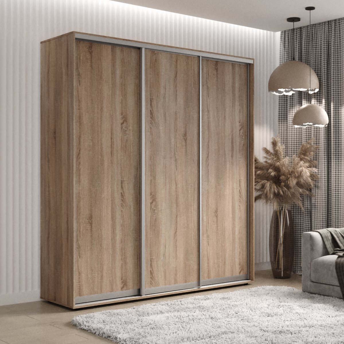 

Шкаф-купе СИЧ 25/24-3Ф/2П 190x45x240 см. ДСП трехдверный Дуб сонома трюфель