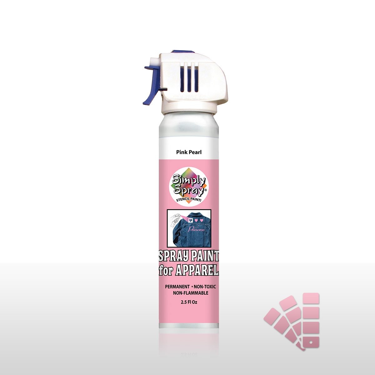 

Розовая перламутровая трафаретная краска для ткани Simply Spray Stencil Paint, 73.9 мл