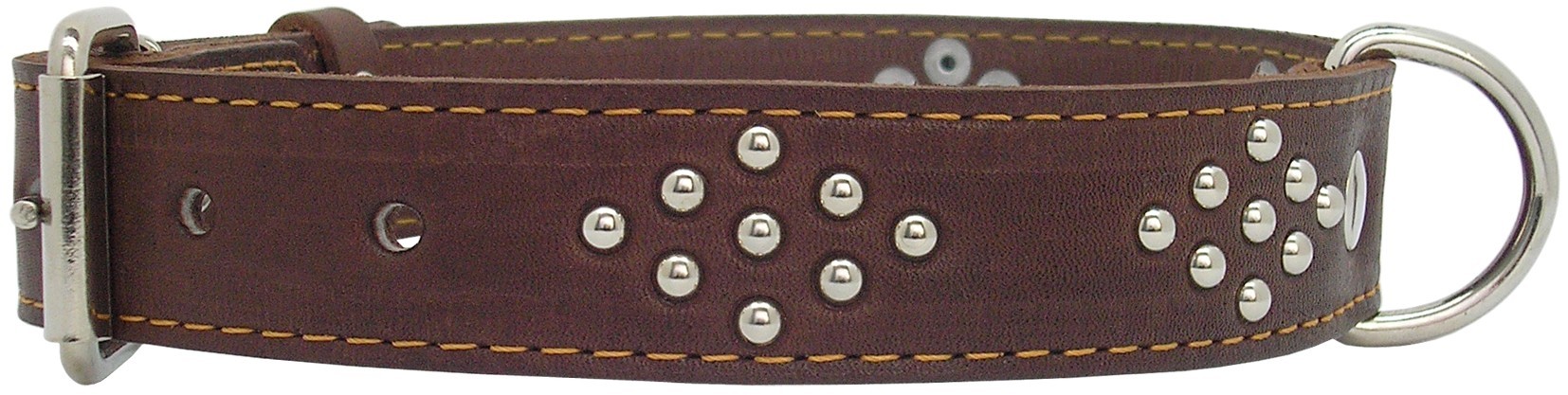 

Ошейник LiLu с фурнитурой коричневый (короткий), ширина 35 мм, объем 430-530 мм, кожа (О742)