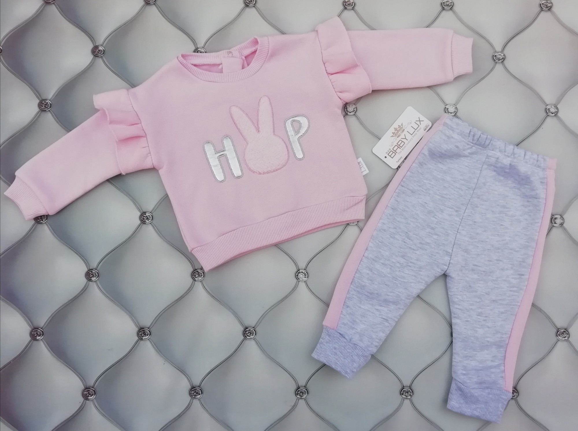 

Костюм для девочки теплый Нор Baby Lux 68 см. розовый с серым