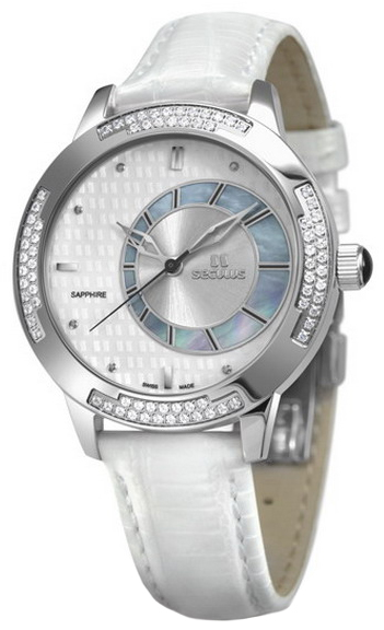

Женские часы Seculus 1671.2.1063 white mop, ss cz stones, white leather