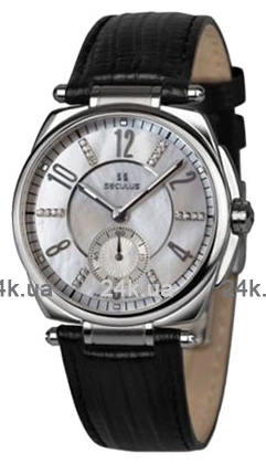 

Женские часы Seculus 1700.8.1069 white-mop-cz, ss, black leather