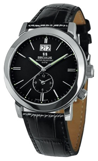 

Мужские часы Seculus 9537.1.620 black, ss, black leather