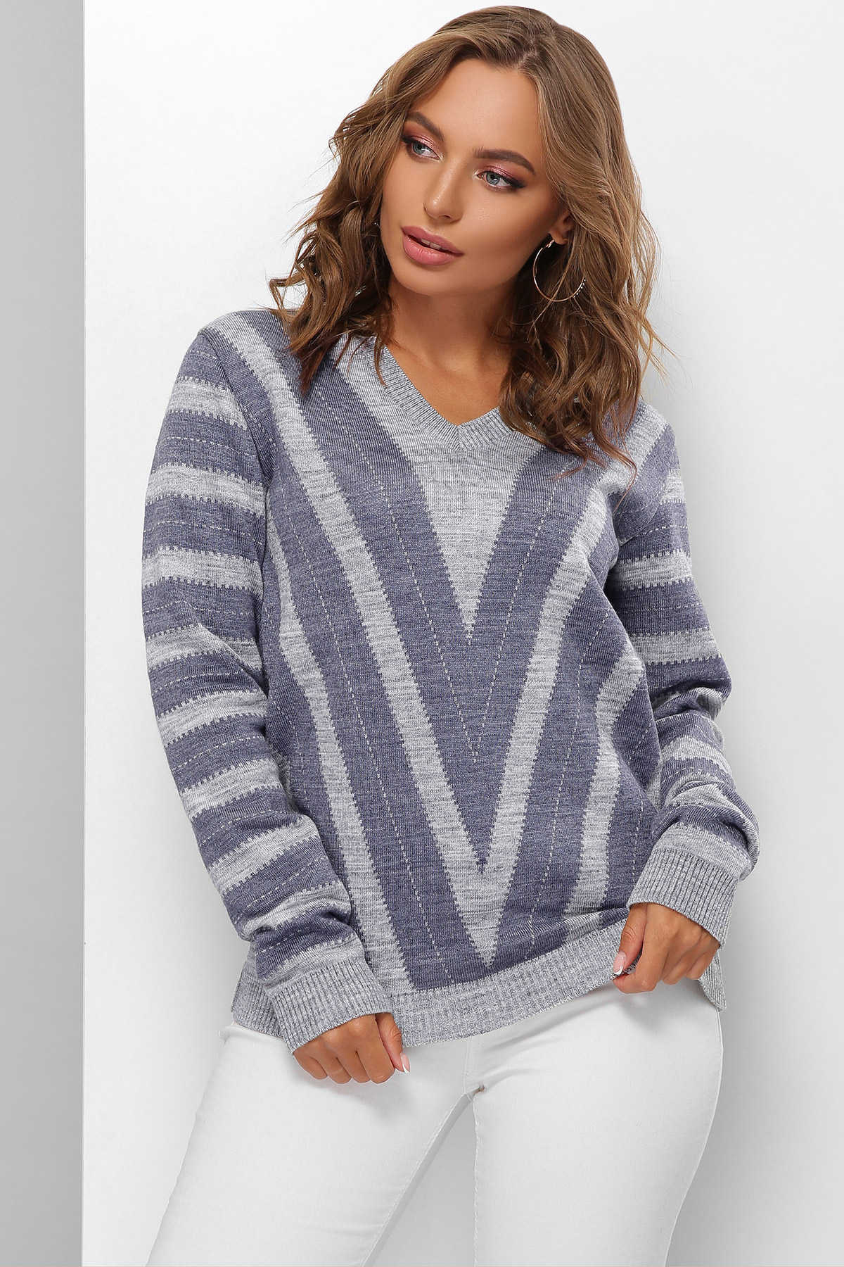 

Джемпер вязаный цвет серый размер One size FGg_61787