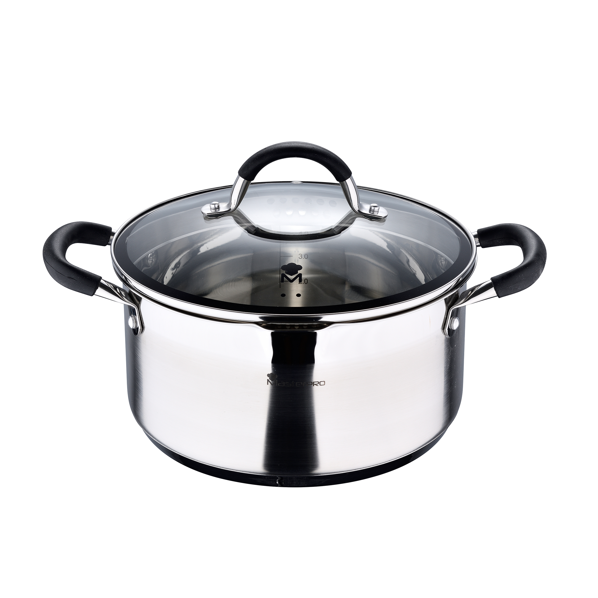 

Кастрюля со стеклянной крышкой 5 л Masterpro Foodies BGMP-1502-BK