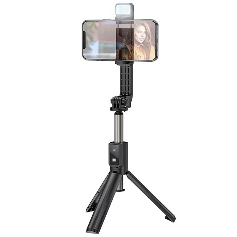 

Cелфи штатив тренога Hoco K15 с LED подсветкой Black