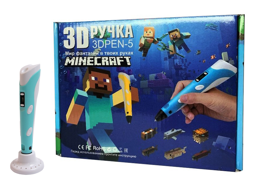 

Ручка-3D Майнкрафт "Minecraft" Penobon с помощью которого можно создать объемные рисунки, картины, сувениры, модели автомобилей или произведения, буквально рисуя в воздухе.