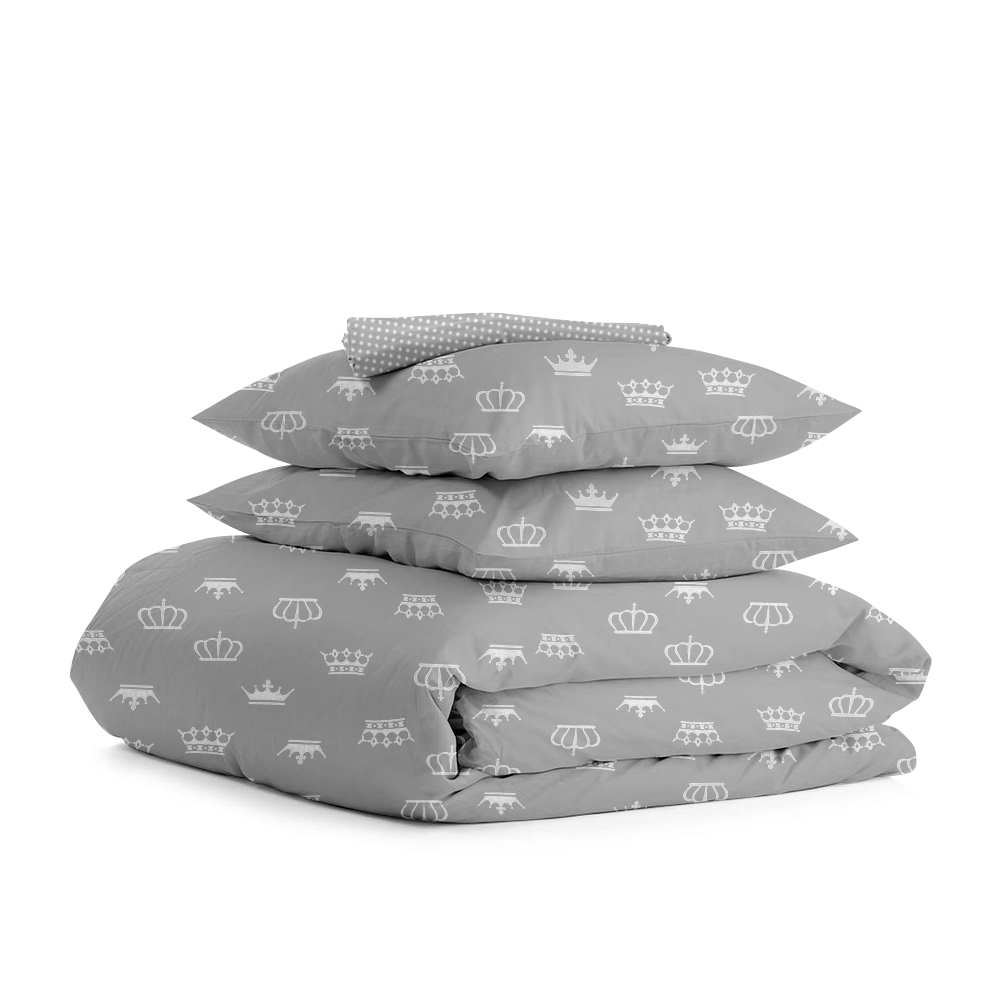 

Комплект постельного белья COSAS Crown Grey 160х220х2 нав.70х70