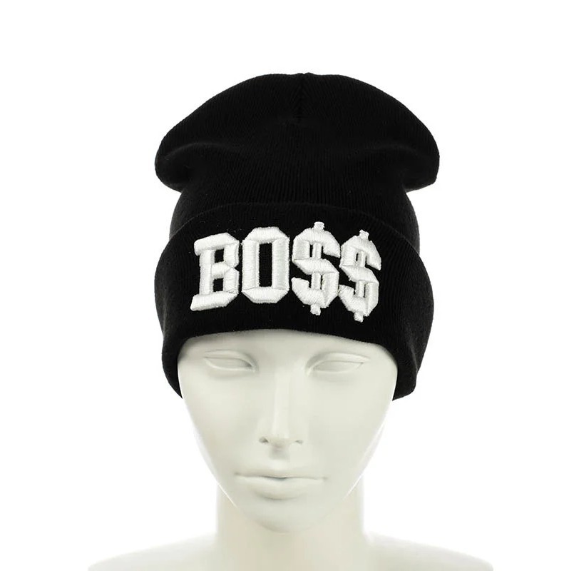 

Шапка STD "Boss" Черная - молодежная шапка-лопата с отворотом