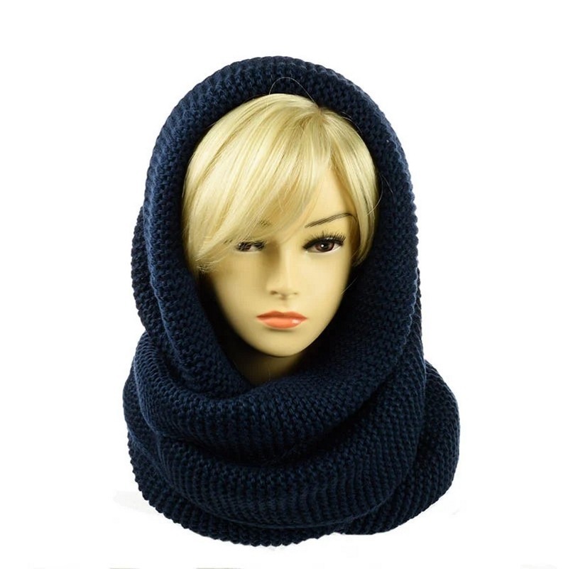 

Женский снуд-хомут классический STD 140*40 см. Темно-синий